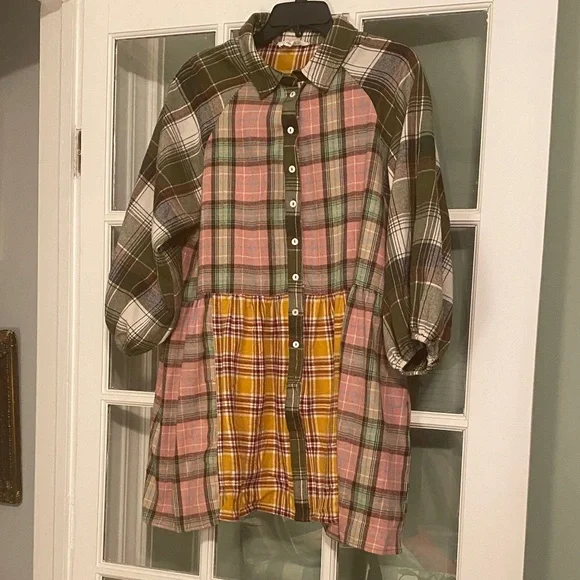 Heyday Yellow and Red Plaid Shirt - Picture 1 of 3